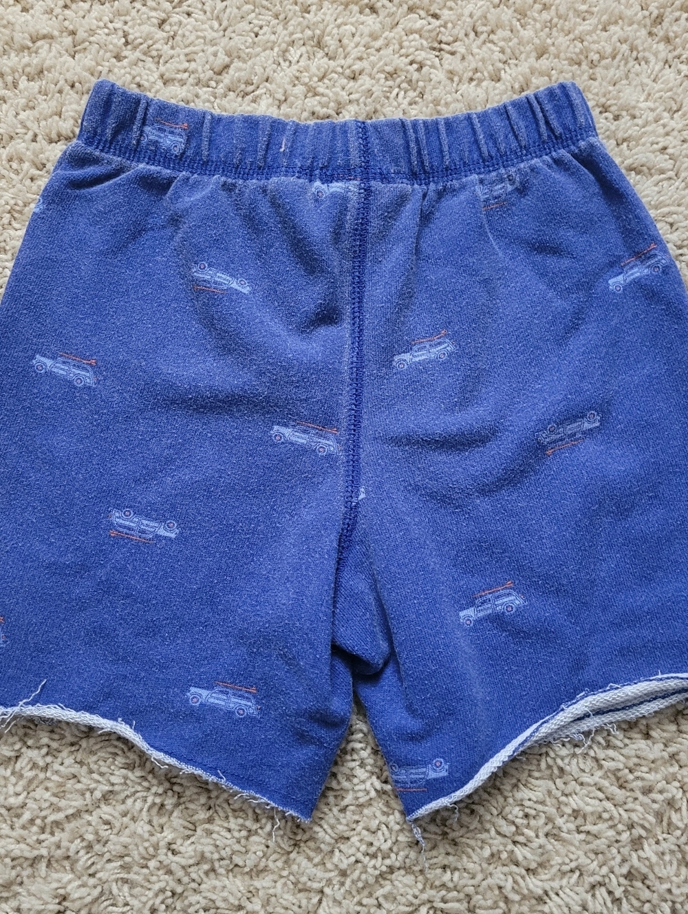 The Childrens Place 3T Retro Beach Bum Raw Hem Pull On Summer Shorts Blue Car - Picture 3 of 7